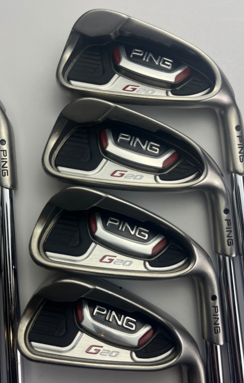 Ping G20 Irons, Right-Handed, Extra Stiff flex, used, Very Good condition, view 2