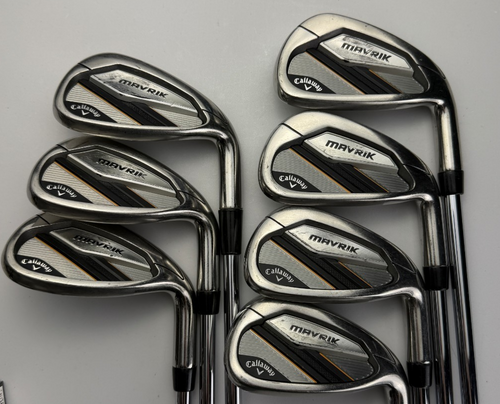 Callaway Mavrik Irons 6-PW, AW, SW - True Temper 95G Stiff Flex - Very Good