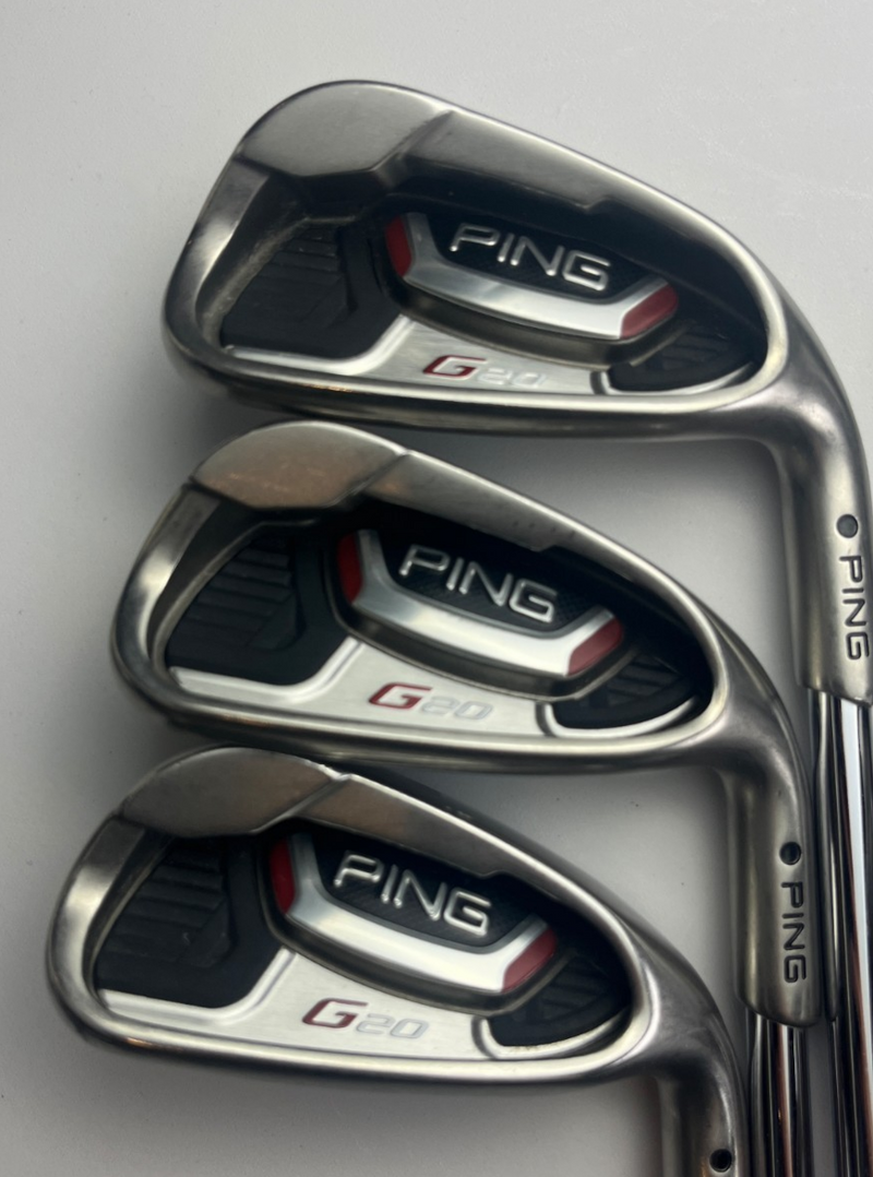 Ping G20 Irons, Right-Handed, Extra Stiff flex, used, Very Good condition, view 3