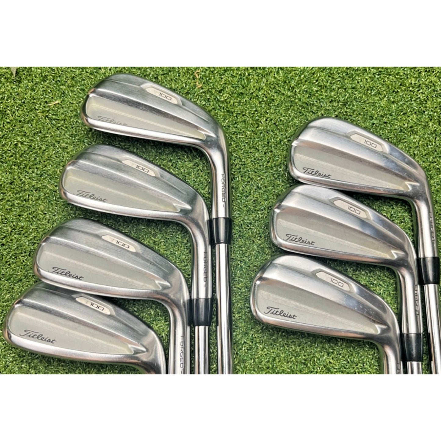 Titleist 2021 T100 Irons 4-PW - TT AMT Tour White S300 Stiff Flex - Very Good