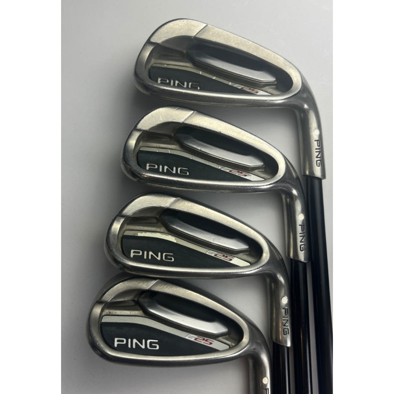 Ping G25 White Dot Irons 5-PW, UW, SW - Ping TFC 189 Regular Flex +1.0" - VG — image 3