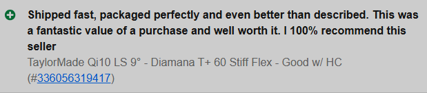 Customer review screenshot