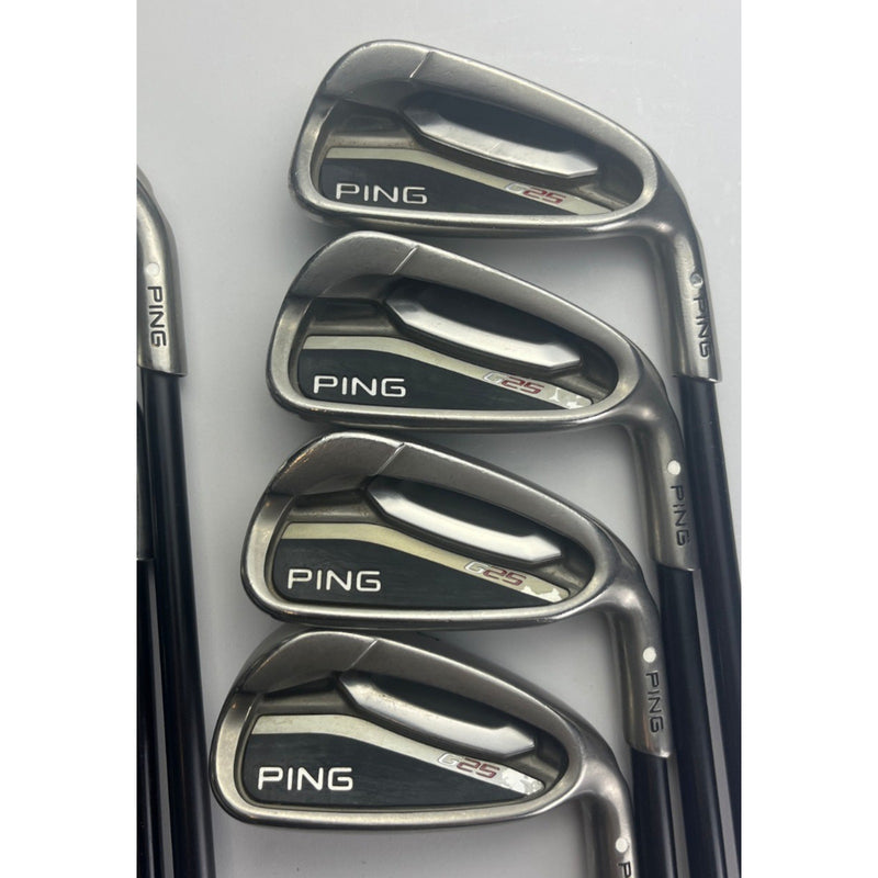 Ping G25 White Dot Irons 5-PW, UW, SW - Ping TFC 189 Regular Flex +1.0" - VG — image 2