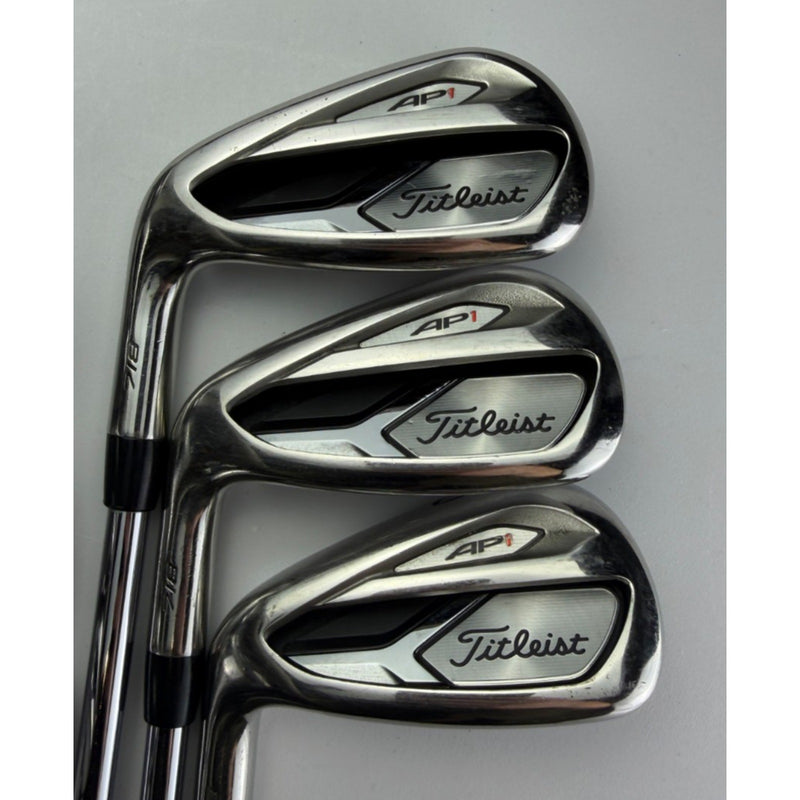 LH Titleist AP1 718 Irons 4-PW - TT AMT Red S300 Stiff Flex - Very Good image 3